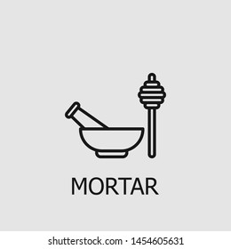Outline mortar vector icon. Mortar illustration for web, mobile apps, design. Mortar vector symbol.