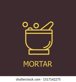 Outline mortar vector icon. Mortar illustration for web, mobile apps, design. Mortar vector symbol.
