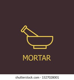 Outline mortar vector icon. Mortar illustration for web, mobile apps, design. Mortar vector symbol.