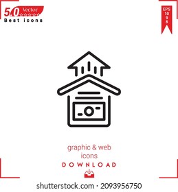 Outline mortgage Icon. mortgage icon vector isolated on white background. Graphic design, material-design, Best sellers 2022 icons, mobile application, UI UX design, EPS 10 format vector