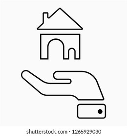 Outline mortgage pixel perfect vector icon