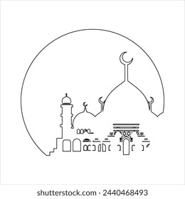 Outline mosque illustration vector element