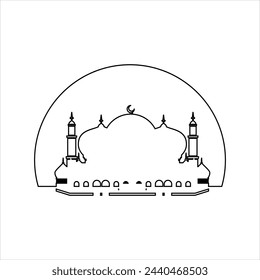 Outline mosque illustration vector element