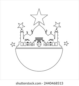 Outline mosque illustration vector element