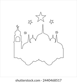 Outline mosque illustration vector element