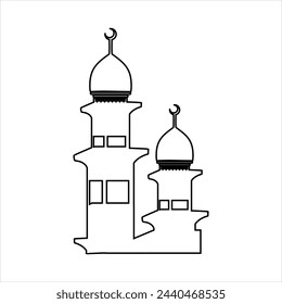 Outline mosque illustration vector element