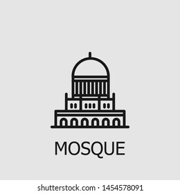 Outline mosque vector icon. Mosque illustration for web, mobile apps, design. Mosque vector symbol.