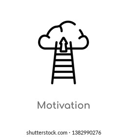 outline motivation vector icon. isolated black simple line element illustration from marketing concept. editable vector stroke motivation icon on white background