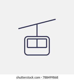 Outline mountain elevator icon illustration isolated vector sign symbol