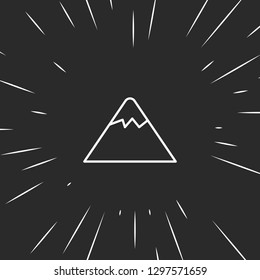 Outline mountain icon illustration isolated vector sign symbol