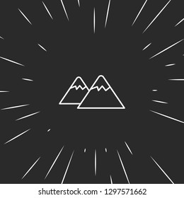 Outline mountain icon illustration isolated vector sign symbol