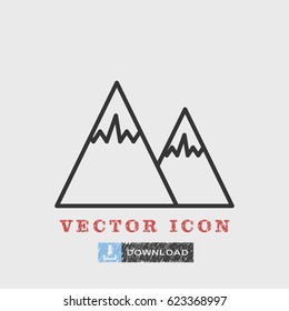 Outline mountain  icon ilustration vector symbol