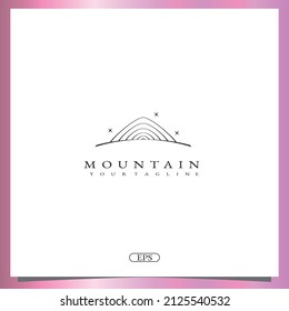 outline mountain logo premium elegant template vector eps 10