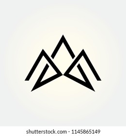 outline mountain logo vector
