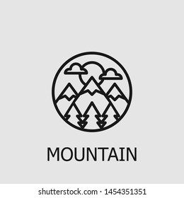 Outline mountain vector icon. Mountain illustration for web, mobile apps, design. Mountain vector symbol.