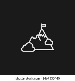 Outline mountains vector icon. Mountains illustration for web, mobile apps, design. Mountains vector symbol.