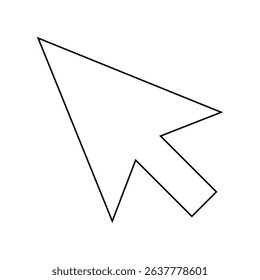 Outline mouse cursor arrow vector