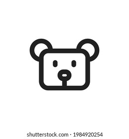 outline mouse head animal. Mouse head icon vector isolated On White Background