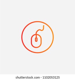 Outline mouse icon,gradient illustration,vector click sign,technology symbol