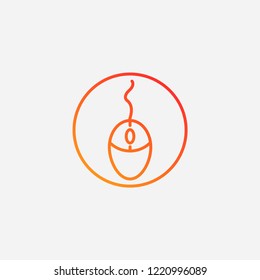 Outline mouse icon,gradient illustration,vector click sign symbol