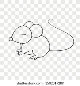 Outline mouse on transparency background. Line vector illustration use for your project.