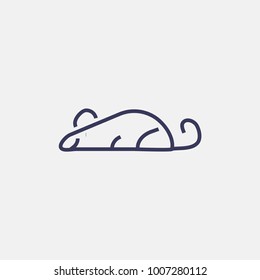 Outline mouse pet icon illustration isolated vector sign symbol