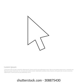 Outline Mouse Pointer Icon, Vector Illustration, Flat pictogram icon