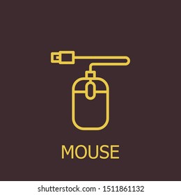 Outline mouse vector icon. Mouse illustration for web, mobile apps, design. Mouse vector symbol.