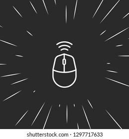 Outline mouse wifi icon illustration isolated vector sign symbol