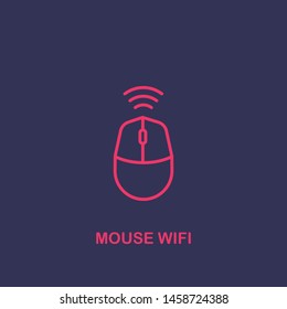 Outline mouse wifi icon.mouse wifi vector illustration. Symbol for web and mobile