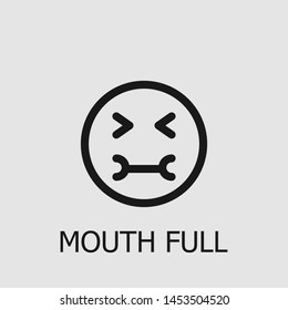 Outline mouth full vector icon. Mouth full illustration for web, mobile apps, design. Mouth full vector symbol.