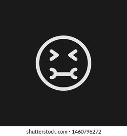 Outline mouth full vector icon. Mouth full illustration for web, mobile apps, design. Mouth full vector symbol.