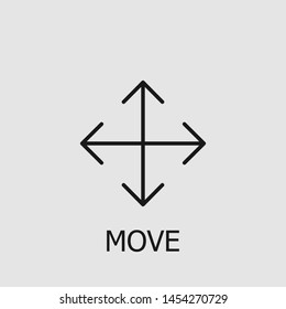 Outline move vector icon. Move illustration for web, mobile apps, design. Move vector symbol.