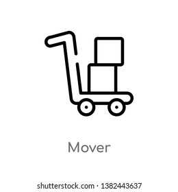 outline mover vector icon. isolated black simple line element illustration from food concept. editable vector stroke mover icon on white background