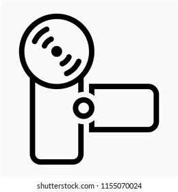 Outline movie camera pixel perfect vector icon