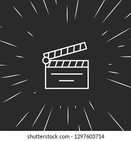 Outline movie clapper icon illustration isolated vector sign symbol