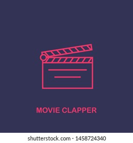 Outline movie clapper icon.movie clapper vector illustration. Symbol for web and mobile
