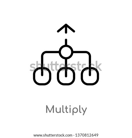 outline multiply vector icon. isolated black simple line element illustration from arrows 2 concept. editable vector stroke multiply icon on white background