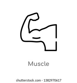 outline muscle vector icon. isolated black simple line element illustration from health concept. editable vector stroke muscle icon on white background