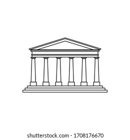 Outline Museum Design. Museum Building template. Vector Illustration