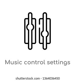 outline music control settings button vector icon. isolated black simple line element illustration from music concept. editable vector stroke music control settings button icon on white background
