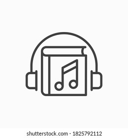 Outline music e-book icon.Music e-book vector illustration. Symbol for web and mobile