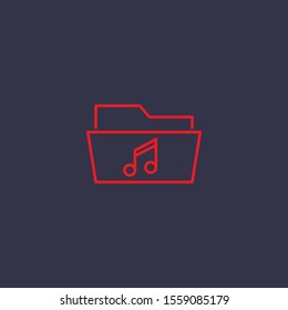 Outline music folder icon.music folder vector illustration. Symbol for web and mobile