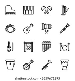 Conjunto de iconos de Instrumentos musicales