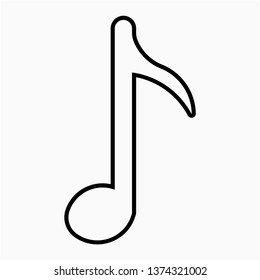 Outline musical note vector icon