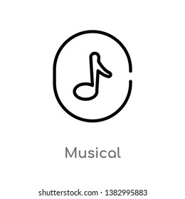 outline musical vector icon. isolated black simple line element illustration from user interface concept. editable vector stroke musical icon on white background