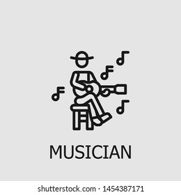 Outline musician vector icon. Musician illustration for web, mobile apps, design. Musician vector symbol.