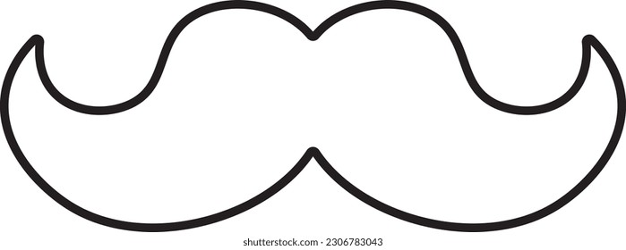 Outline Mustache Flat Vector Icon Illustration