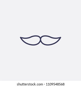 Outline mustache icon illustration,vector fashion sign symbol