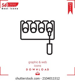 Icono de la uña de contorno. vector de icono de uñas aislado en fondo blanco. Diseño gráfico, diseño de material, iconos de Best sellers 2022, aplicación móvil, diseño de UI UX, vector de formato EPS 10